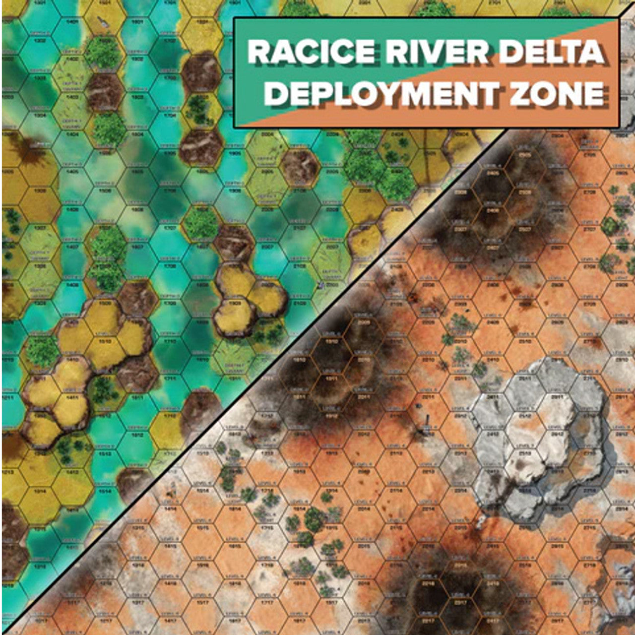 BattleTech - Battle Mat: Battle of Tukayyid - Racice River Delta (CSJ) / Deployment Zone