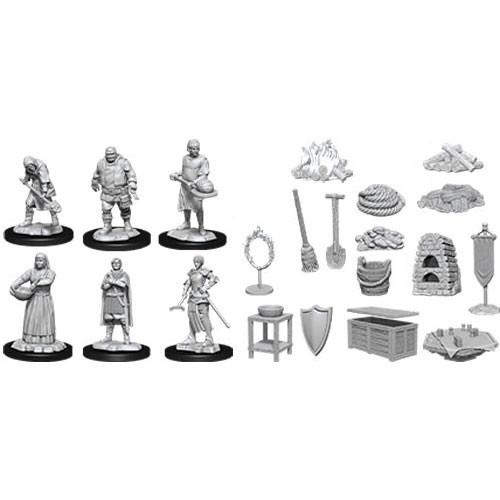 (BSG Certified USED) Wizkids: Deep Cuts Unpainted Miniatures - Castle: Kingdom Retainers