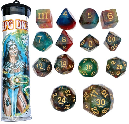 DCC Dice - Motes of Mercurial Magic (14 dice set)