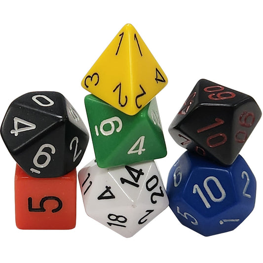 Nostalgia Opaque GM and Beginner Player Polyhedral 7-Die Set