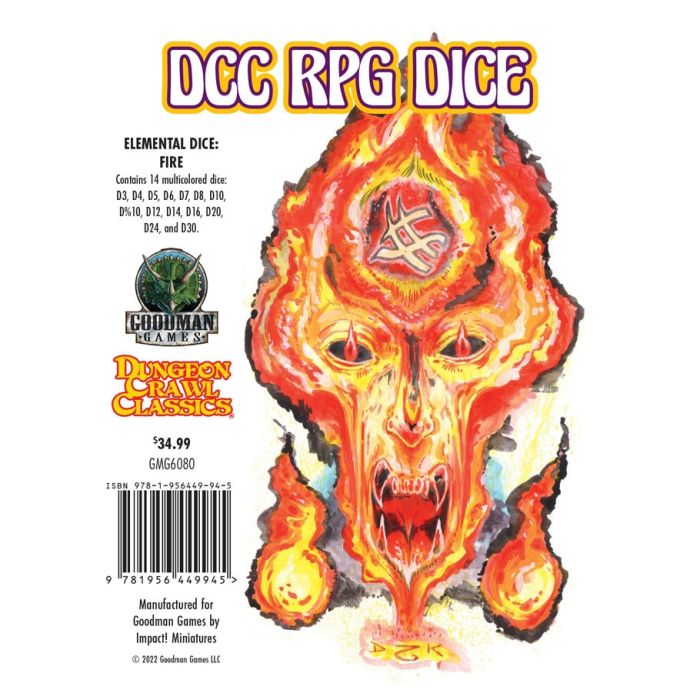 DCC Dice - Elemental Dice Set: Fire (14 dice set)