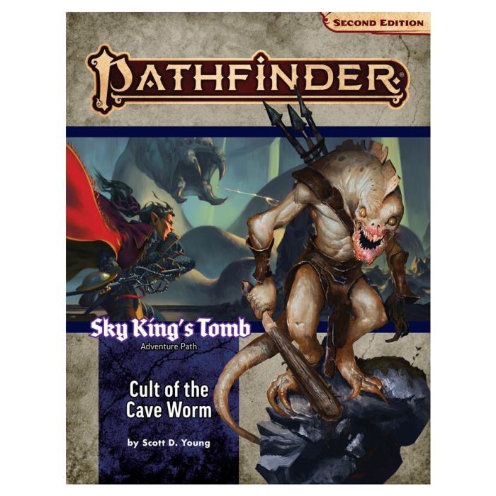 (BSG Certified USED) Pathfinder: RPG - Adventure Path: Sky King`s Tomb: Part 2 of 3 - Cult of the Cave Worm (P2)