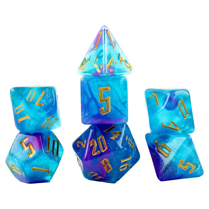 RPG Dice Set - Cerulean Nebula (7)