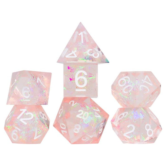 RPG Dice Set - Sharp Pink Fairy (7)