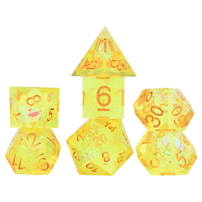 RPG Dice Set - Sharp Yellow Fairy (7)