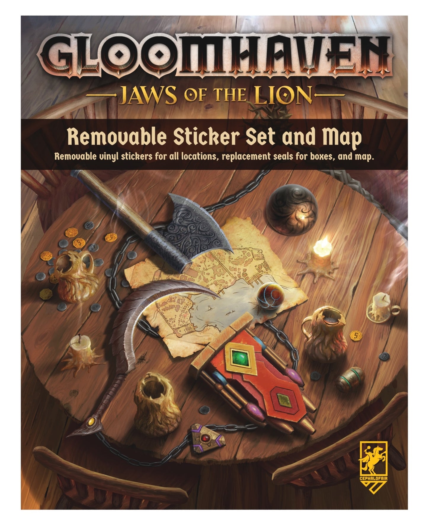 Gloomhaven: Jaws of the Lion - Removable Sticker Set & Map