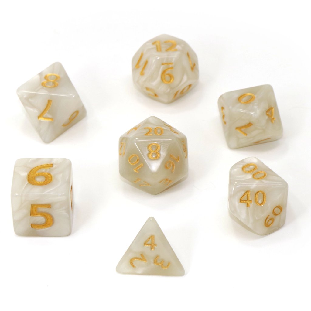 Mega Dice - Pearl Swirl w/ Gold