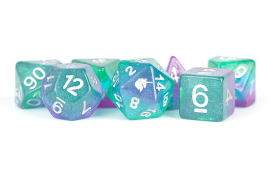 Unicorn: 16mm Resin Poly Dice Set - Aurora (7)