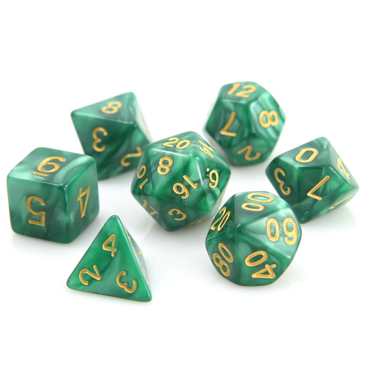 RPG Set - Green Swirl w/ Gold