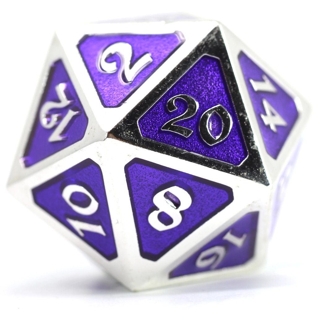 Mythica: Dire D20 - Platinum Amethyst