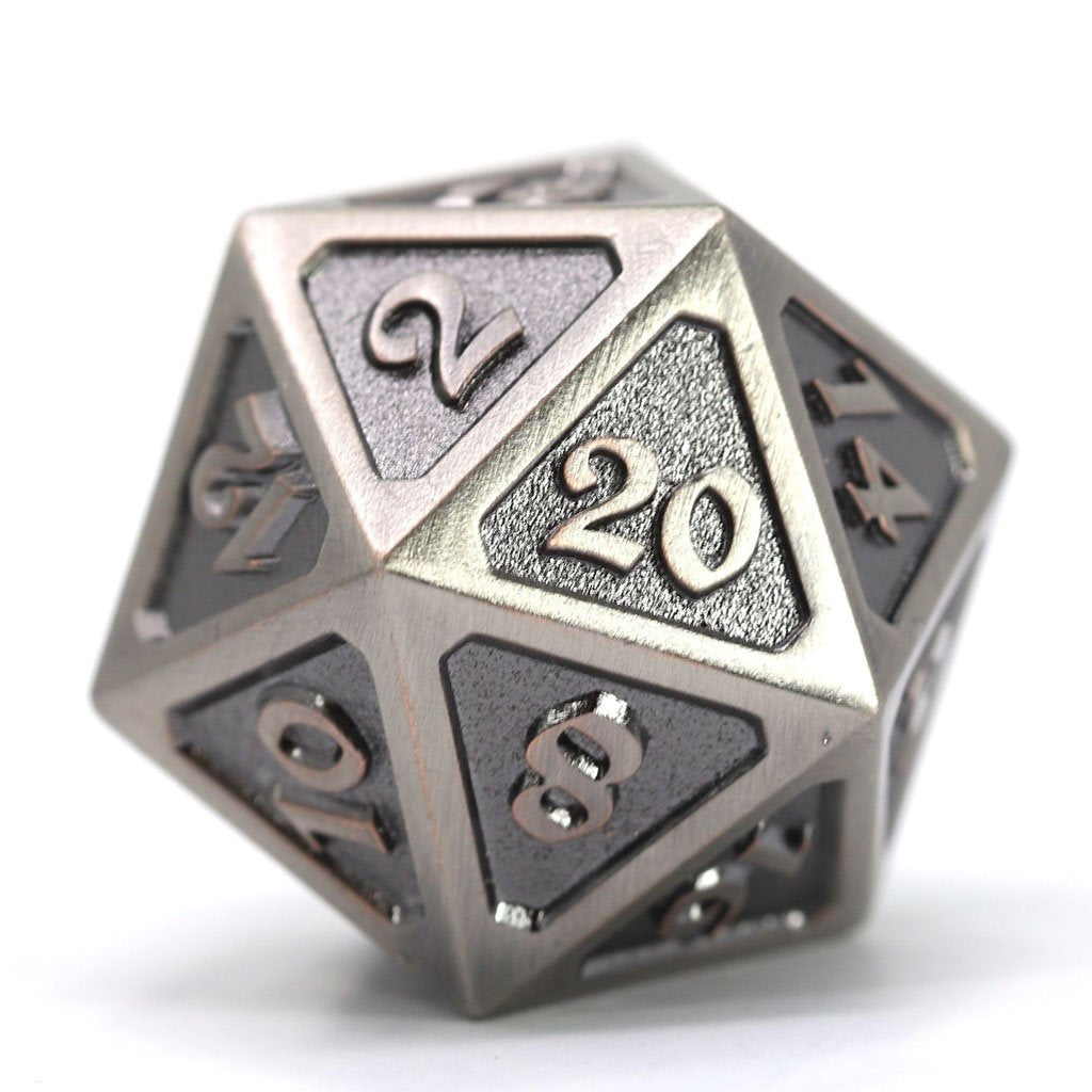 Mythica: Dire D20 - Battleworn Silver