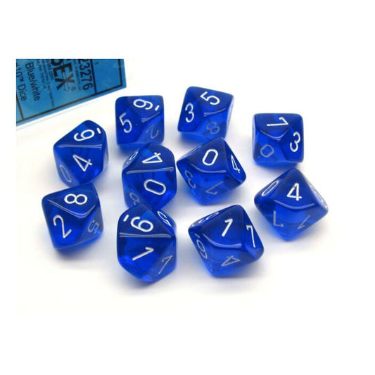 Translucent: D10 - Blue/White (10)