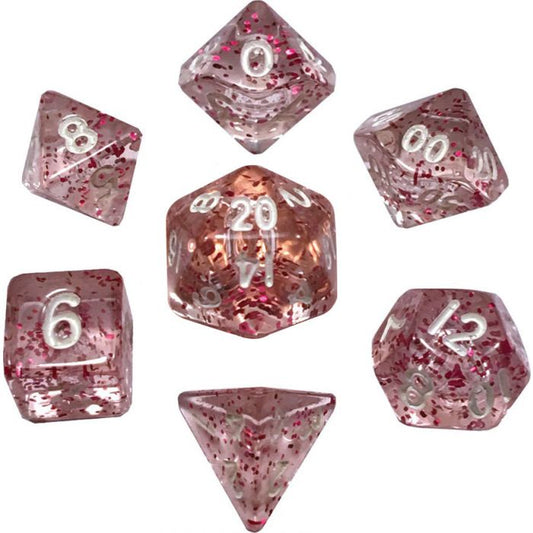 Mini Poly Dice Set - Ethereal Light Purple w/ White Numbers