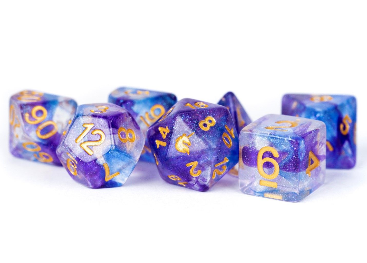 Unicorn: 16mm Resin Poly Dice Set - Midnight Fantasy (7)