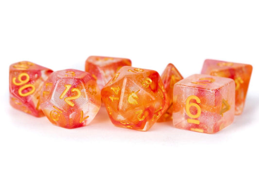 Unicorn: 16mm Resin Poly Dice Set - Mystic Embers (7)