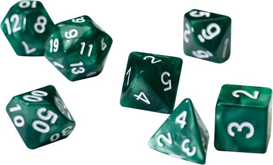 RPG Dice Set - Pearl Green Acrylic (7)