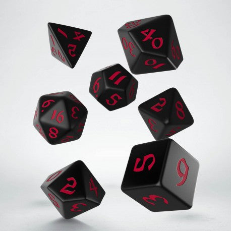 RPG Dice Set - Classic Runic: Black & Red (7)