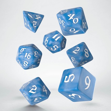 RPG Dice Set - Classic Runic: Glacier & White (7)