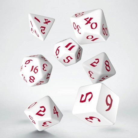 RPG Dice Set - Classic Runic: White & Red (7)