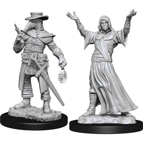 Wizkids: Deep Cuts Unpainted Miniatures - Plague Doctor & Cultist